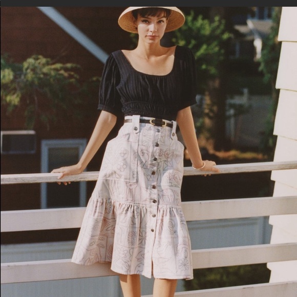 Anthro Puff-Sleeved Romantic Top - Picture 3 of 14